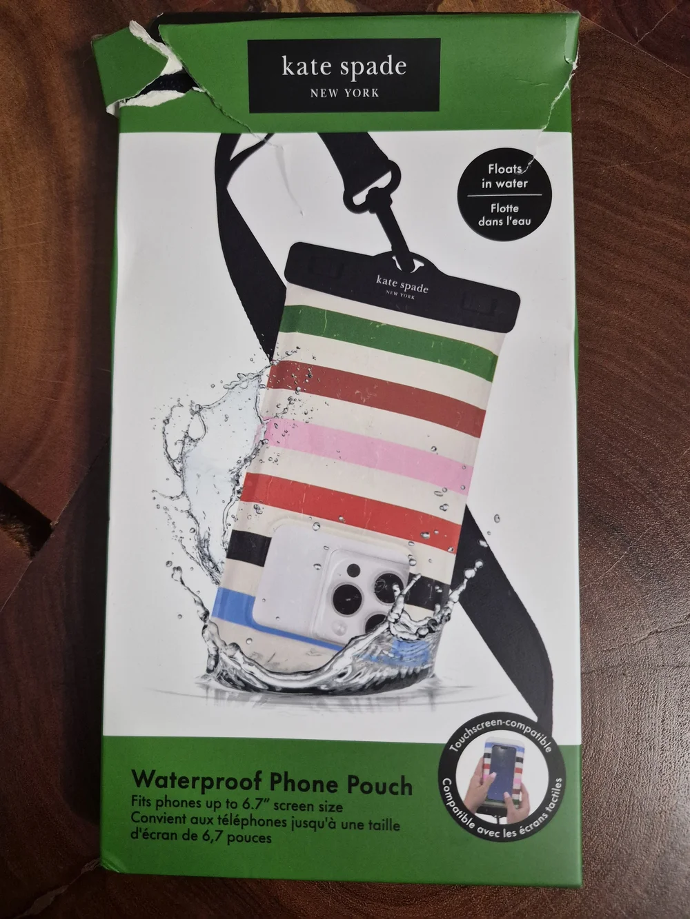 kate spade New York Multi Striped Waterproof Phone Pouch